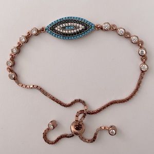 🧿925 Silver evileye bracelet bolo cubic zirconia oval shape